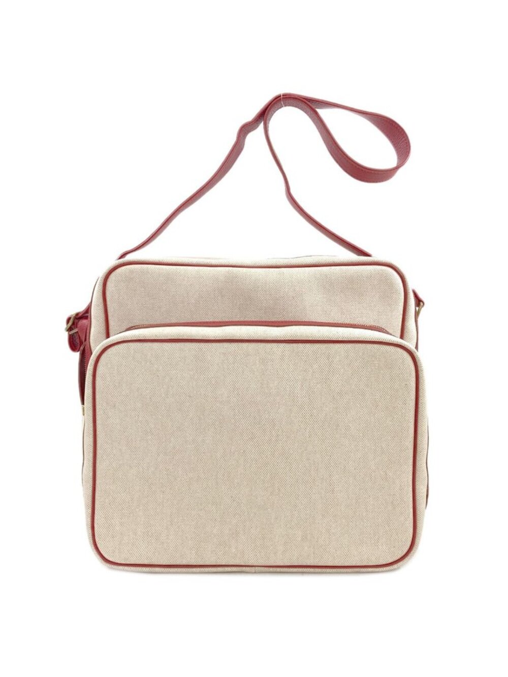 Hermes Victoria Gold Shoulder Bag Toile Leather
